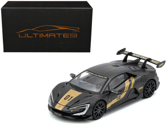 Yangwang U9 #01 Carbon Fiber with Gold Stripes "APA XPO 2025 Event Edition" 1/64 Diecast Model Car by Inno Models-0