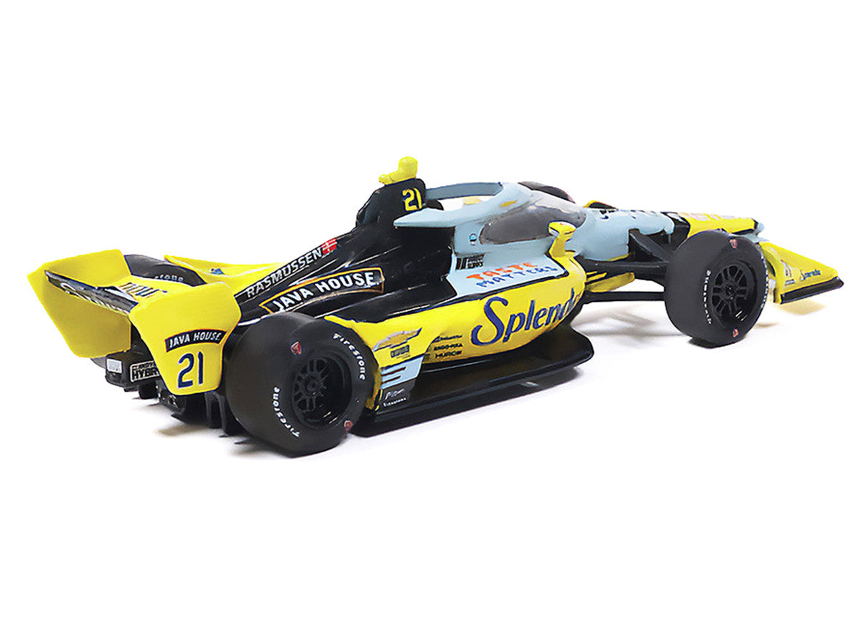 Dallara IndyCar #21 Christian Rasmussen "Splenda" Ed Carpenter Racing (Road Course Configuration) "NTT IndyCar Series" (2026) 1/64 Diecast Model by IXO Models-2