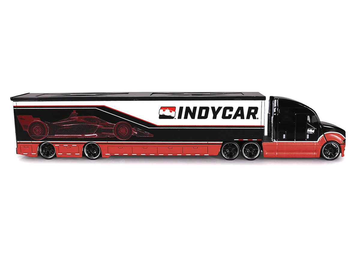 IndyCar Hauler Black and Red with Graphics 1/64 Diecast Model Car by IXO Models-1