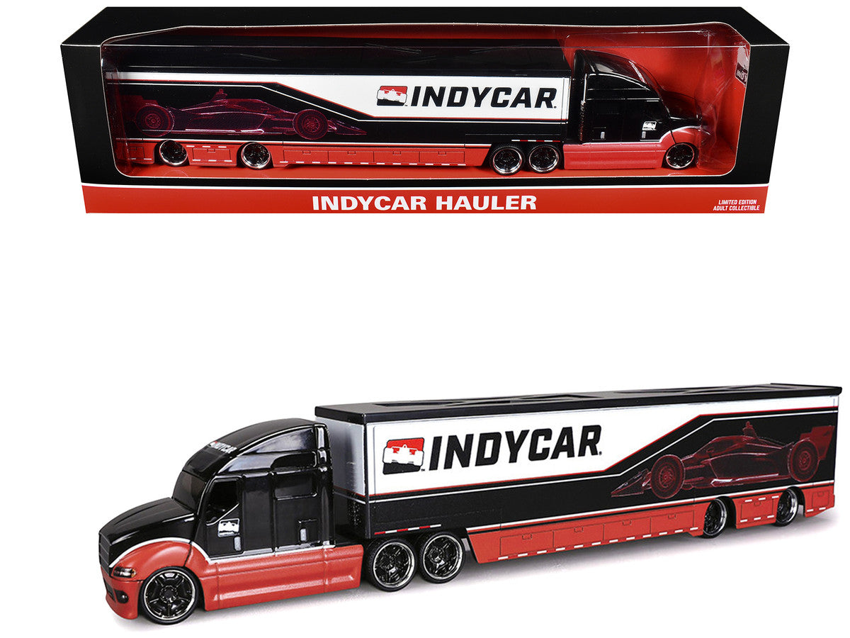 IndyCar Hauler Black and Red with Graphics 1/64 Diecast Model Car by IXO Models-4