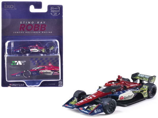 Dallara IndyCar #77 Sting Ray Robb "Goodheart Animal Health Center" Juncos Hollinger Racing (Road Course Configuration) "NTT IndyCar Series" (2026) 1/64 Diecast Model Car by IXO Models-0