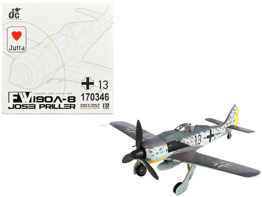 Focke-Wulf Fw 190A-8 Fighter Aircraft "JG 26 Schlageter France" (1945) German Luftwaffe 1/72 Diecast Model by JC Wings-0