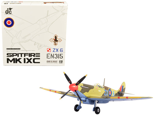 Supermarine Spitfire MK IXC Fighter Aircraft "Royal Air Force Ldr. Stanislav Skalsk Polish Combat Team North Africa" (1943) 1/72 Diecast Model by JC Wings-0