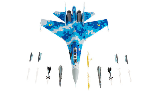 Sukhoi Su-27UB Flanker Aircraft "831st Tactical Aviation Brigade" (2017) Ukrainian Air Forces 1/72 Diecast Model by JC Wings-0