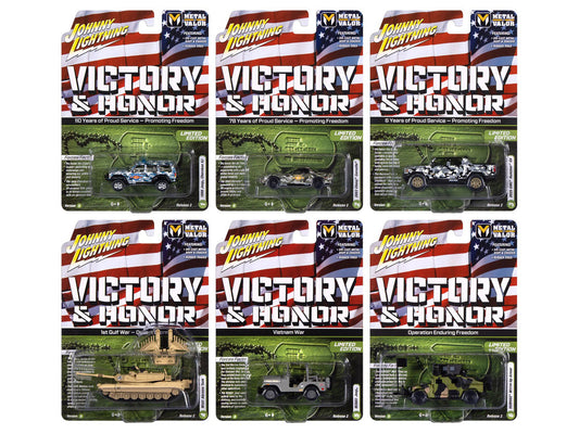 "Military" Set A of 6 pieces 2025 Release 2 Limited Edition 1/64 Diecast Model Cars by Johnny Lightning-0