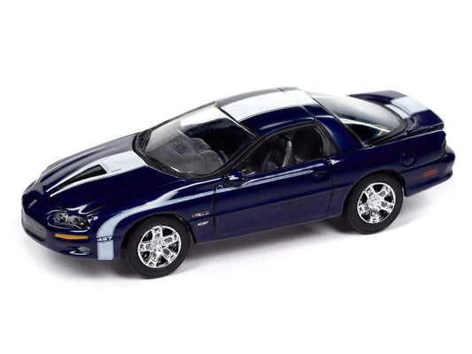 2002 Chevrolet Nickey Camaro ZL1 Navy Blue Metallic with White Stripes "Muscle Cars USA" Series 1/64 Diecast Model Car by Johnny Lightning-0