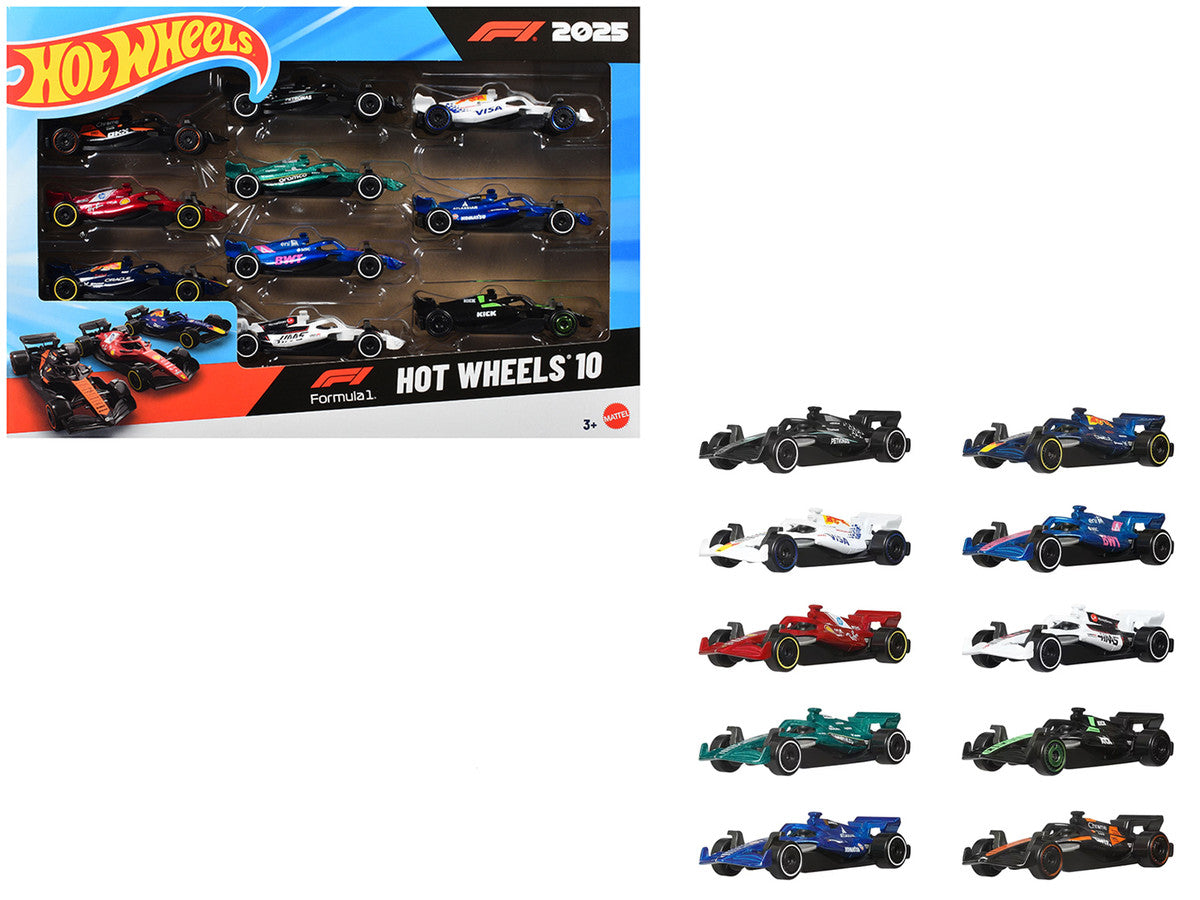2025 Formula 1 World Championship 10 piece Set Diecast Model Cars by Hot Wheels-2
