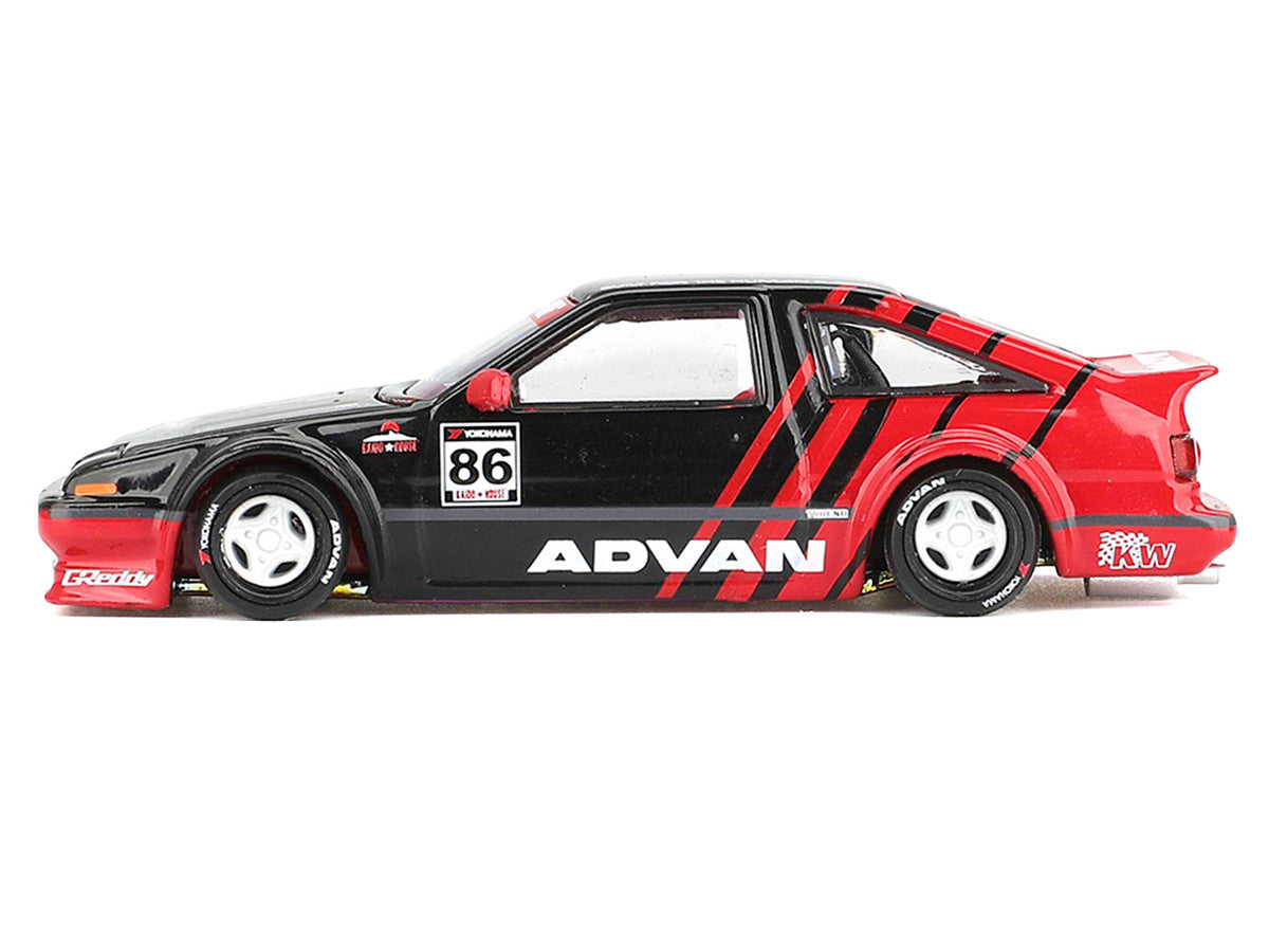 Toyota AE86 Sprinter Trueno RHD (Right Hand Drive) #86 "Kaido ADVAN" Black and Red (Designed by Jun Imai) "Kaido House" Special 1/64 Diecast Model Car by Mini GT-1