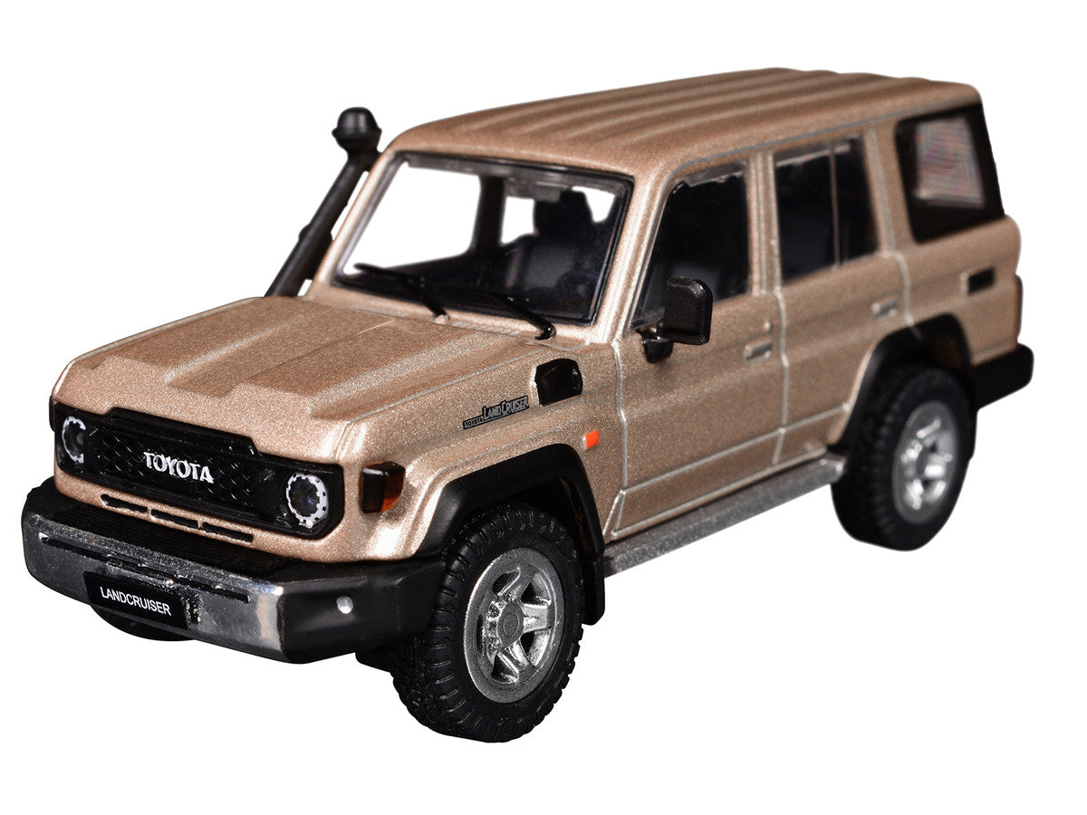 Toyota Land Cruiser (J76) Gold Metallic 1/64 Diecast Model Car by GCD-1