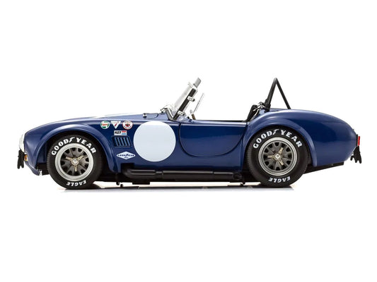 Shelby Cobra 427 S/C Blue with White Stripes and Race Graphics 1/18 Diecast Model Car by Kyosho-0