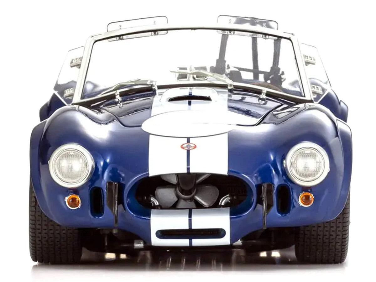 Shelby Cobra 427 S/C Blue with White Stripes and Race Graphics 1/18 Diecast Model Car by Kyosho-2