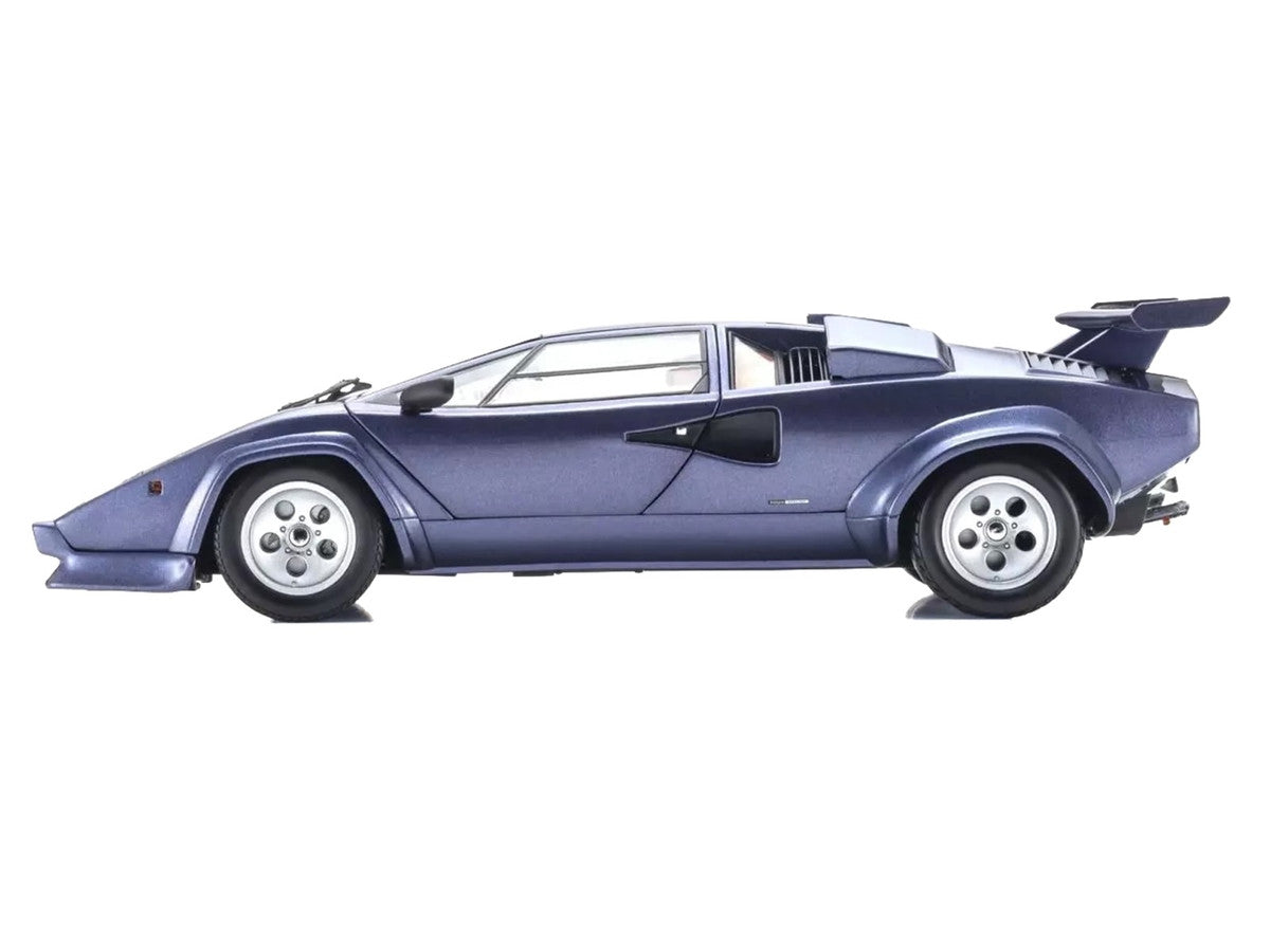 Lamborghini Countach LP 5000 Quattrovalvole Dark Blue Metallic 1/18 Diecast Model Car by Kyosho-0