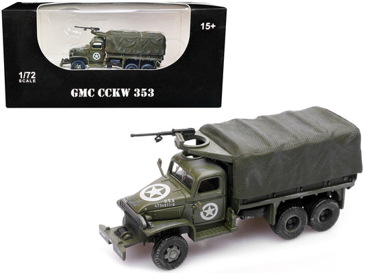 GMC CCKW 353 Truck With Mounted Gun Olive Drab "4734511-S" US Army World War II 1/72 Diecast Model by Legion-0