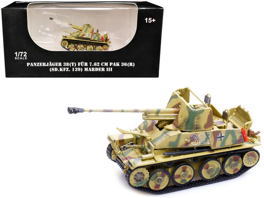 Sd.Kfz.139 Panzerjager 38(t) Fur 7.62cm PaK 36(R) Marder III Tank Destroyer #301 "Germany - World War II" 1/72 Diecast Model by Legion-0
