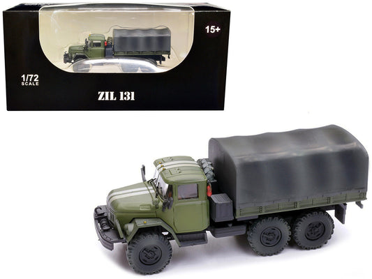 ZIL 131 Cargo Truck Green with White Stripes "Ukrainian Ground Forces" 1/72 Diecast Model by Legion-0
