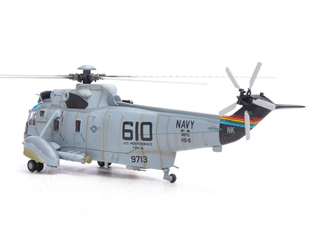 Sikorsky SH-3H Sea King Helicopter "149713/NK 610 Helicopter Anti-Submarine Squadron 8 Eightballers Carrier Air Wing 14 USS Independence (CV-62)" (1990s) United States Navy 1/72 Diecast Model by Legion-3
