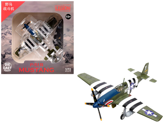 North American P-51B Mustang Aircraft "John Bennett 487th Fighter Squadron 352nd Fighter Group Blue-Nosed Bastards of Bodney RAF Bodney" (1944) United States Army Air Forces 1/72 Diecast Model Airplane by Legion-0