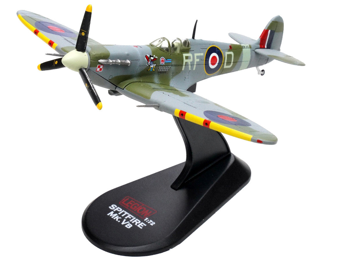 Supermarine Spitfire Mk Vb Fighter Aircraft "EN951 Ace Jan Zumbach No. 303 Polish Kosciuszko Squadron" (1943) Royal Air Force 1/72 Diecast Model by Legion-3