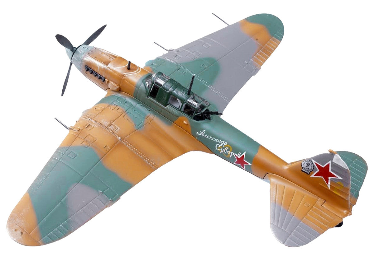 Ilyushin IL-2 Shturmovik Aircraft Camouflage "Alexander Suvorov Hero of the Soviet Union Lieutenant V.T. Aleksuhin 167th Guards Air Regiment 617 ShAP" (1943) Soviet Air Force 1/72 Diecast Model Airplane by Legion-2