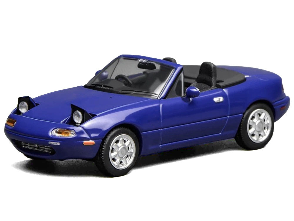 Mazda MX-5 Miata Convertible Laguna Blue 1/64 Diecast Model Car by MotorHelix-2