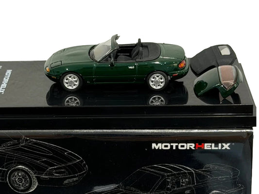 Mazda MX-5 Miata (NA) Convertible British Racing Green 1/64 Diecast Model Car by MotorHelix-0