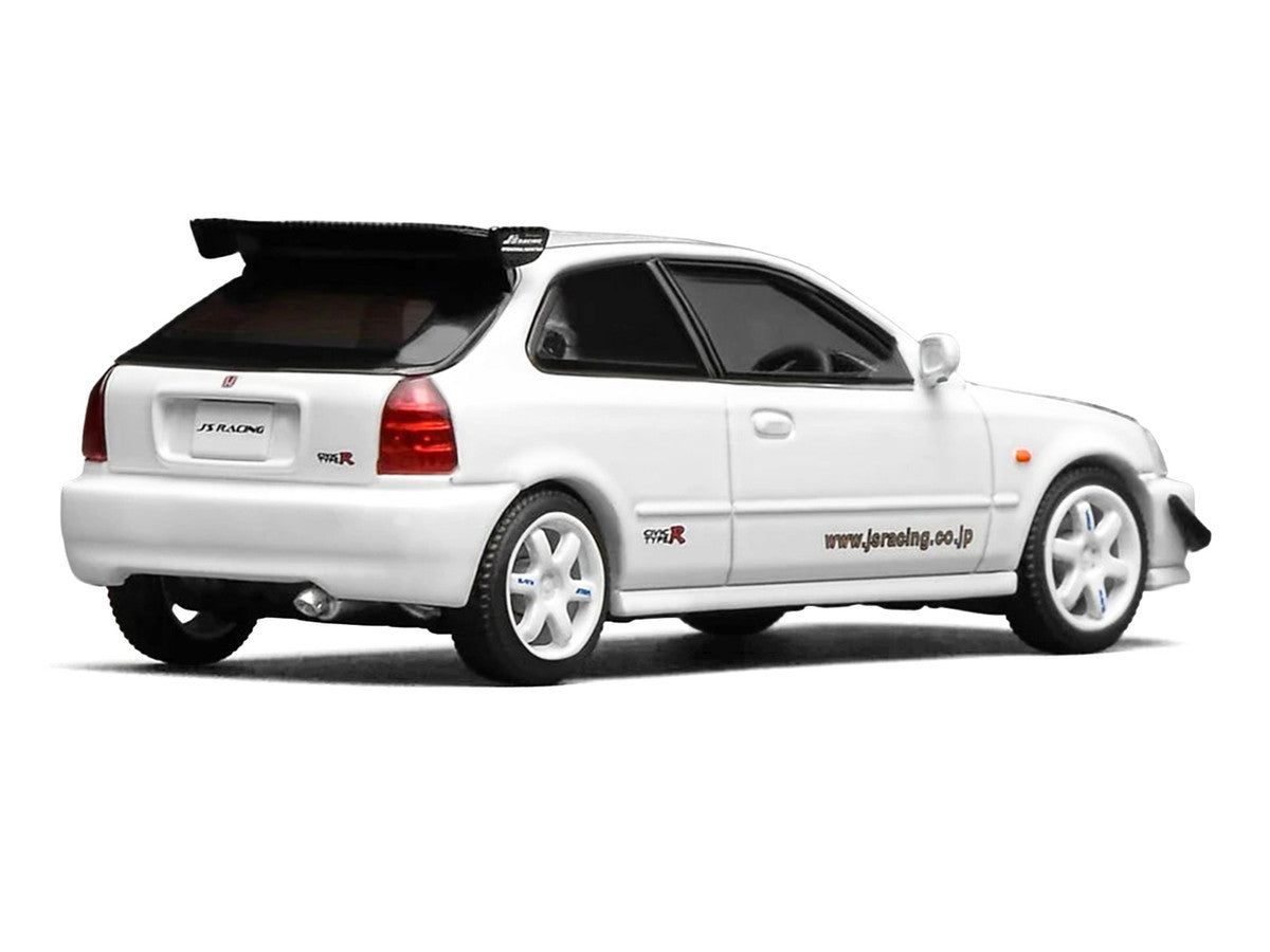 Honda Civic Type R (EK9) RHD (Right Hand Drive) "J's Racing" White 1/64 Diecast Model Car by MotorHelix-4