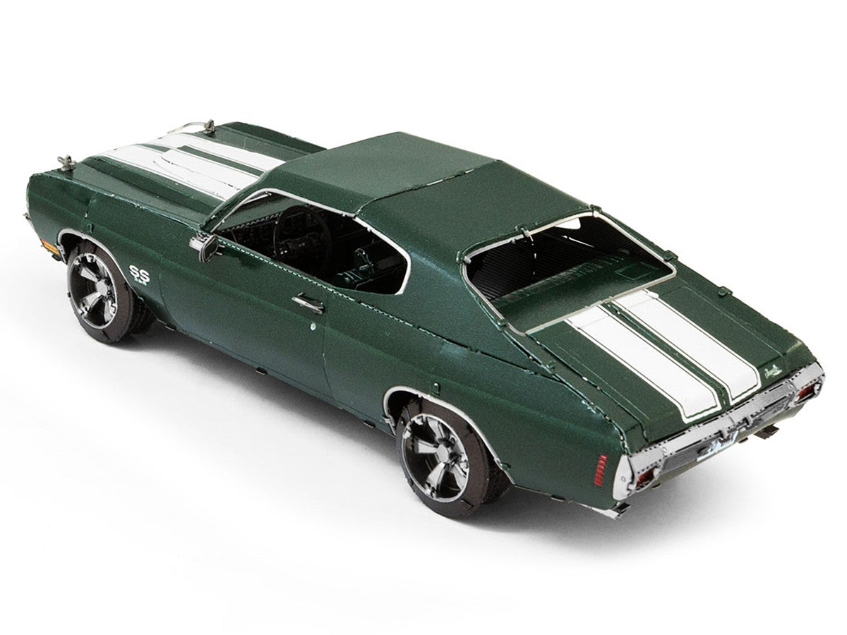 Model Kit 1970 Chevrolet Chevelle SS Green with White Stripes (Challenging Difficulty) Steel Model by Metal Earth-2