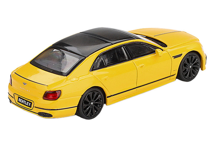 Bentley Flying Spur Monaco Yellow with Black Top Limited Edition 1/64 Diecast Model Car by Mini GT-2