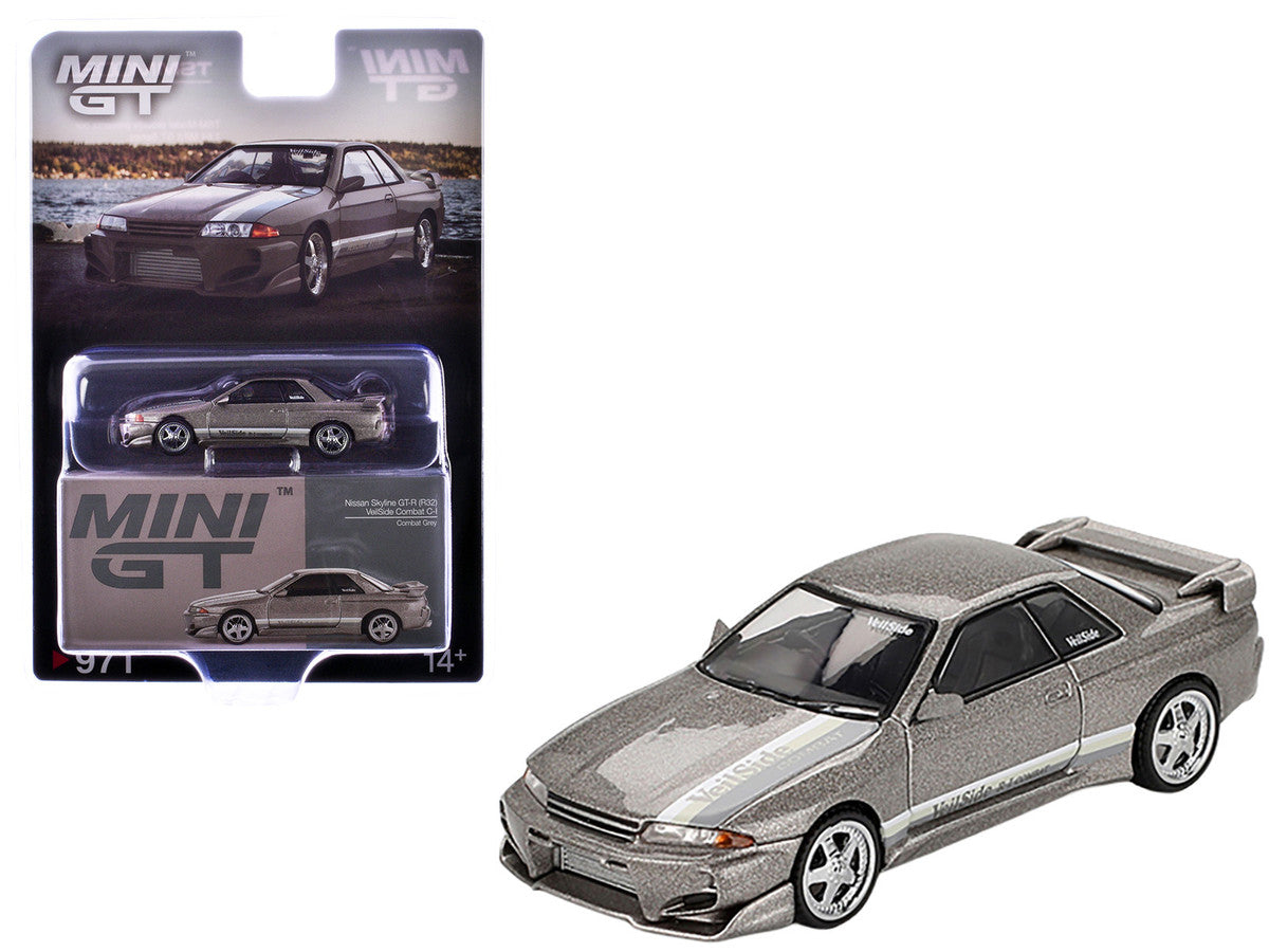 Nissan Skyline GT-R (R32) RHD (Right Hand Drive) "Veilside Combat C-I" Gray Metallic Limited Edition 1/64 Diecast Model Car by Mini GT-2