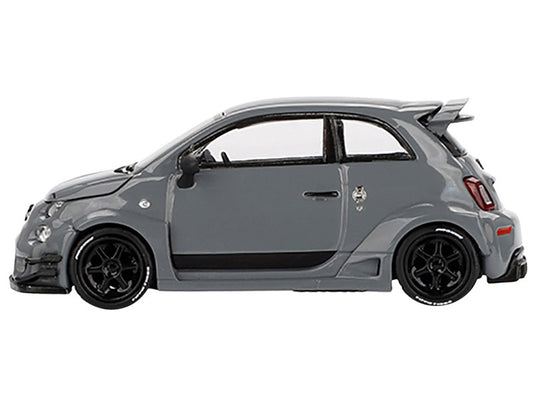 ABARTH 595 #49 "LB-Works x Abas Works" Gray Limited Edition 1/64 Diecast Model Car by Mini GT-0