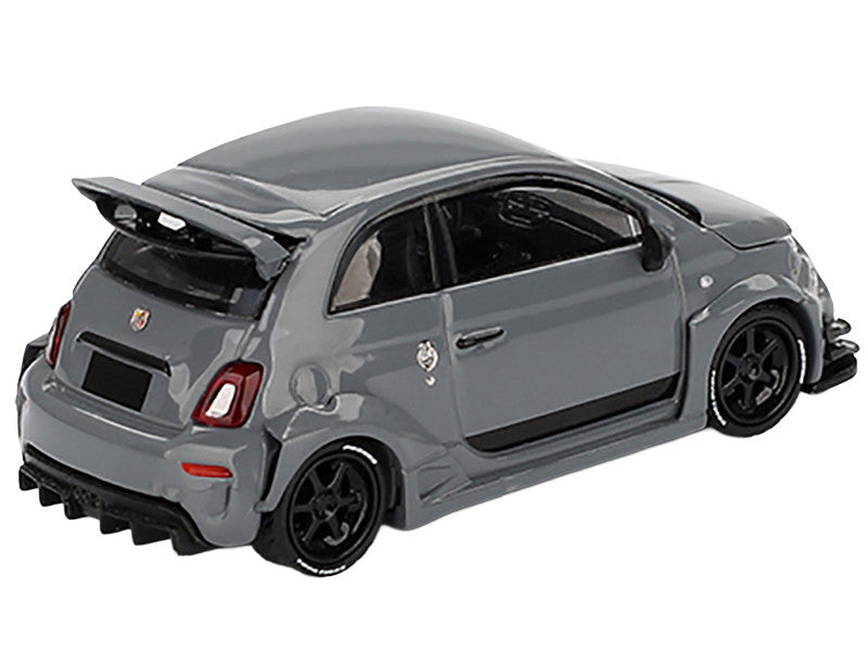 ABARTH 595 #49 "LB-Works x Abas Works" Gray Limited Edition 1/64 Diecast Model Car by Mini GT-2
