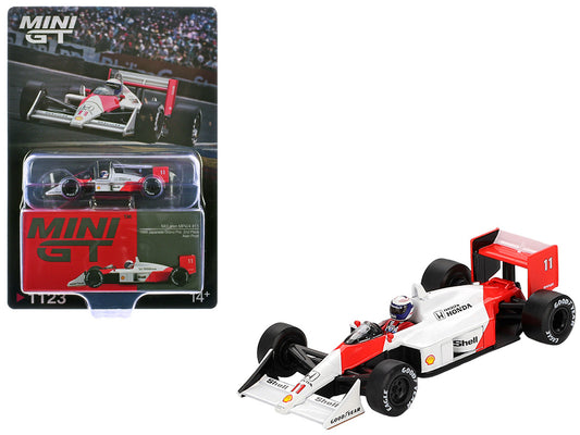 McLaren MP4/4 #11 Alain Prost 2nd Place Formula One F1 "Japanese GP" (1988) with Driver Figure Limited Edition 1/64 Diecast Model Car by Mini GT-0