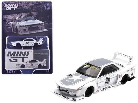 Nissan Skyline GT-R (R32) RHD (Right Hand Drive) #58 "Kaido Works" White with Gray Graphics "Tokyo Auto Salon 2025" Limited Edition 1/64 Diecast Model Car by Mini GT-0