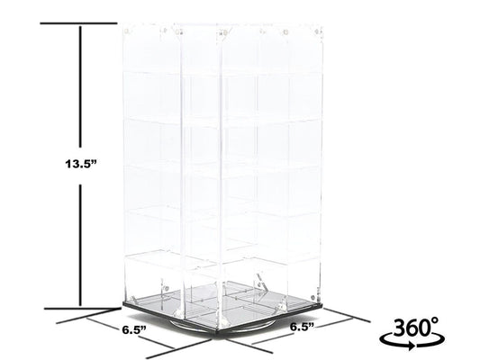 Acrylitower Showcase 24 Car Display Desktop Spinner with Cover Clear "Mijo Exclusives" for 1/64 Scale Models-0