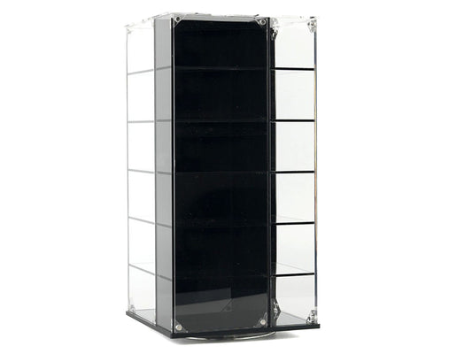 Acrylitower Showcase 24 Car Display Desktop Spinner with Cover "Mijo Exclusives" for 1/64 Scale Models-0