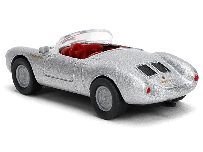 1955 Porsche 550 Spyder Silver Metallic with Red Interior "Collection" Series 1/64 Diecast Model Car by Majorette-1