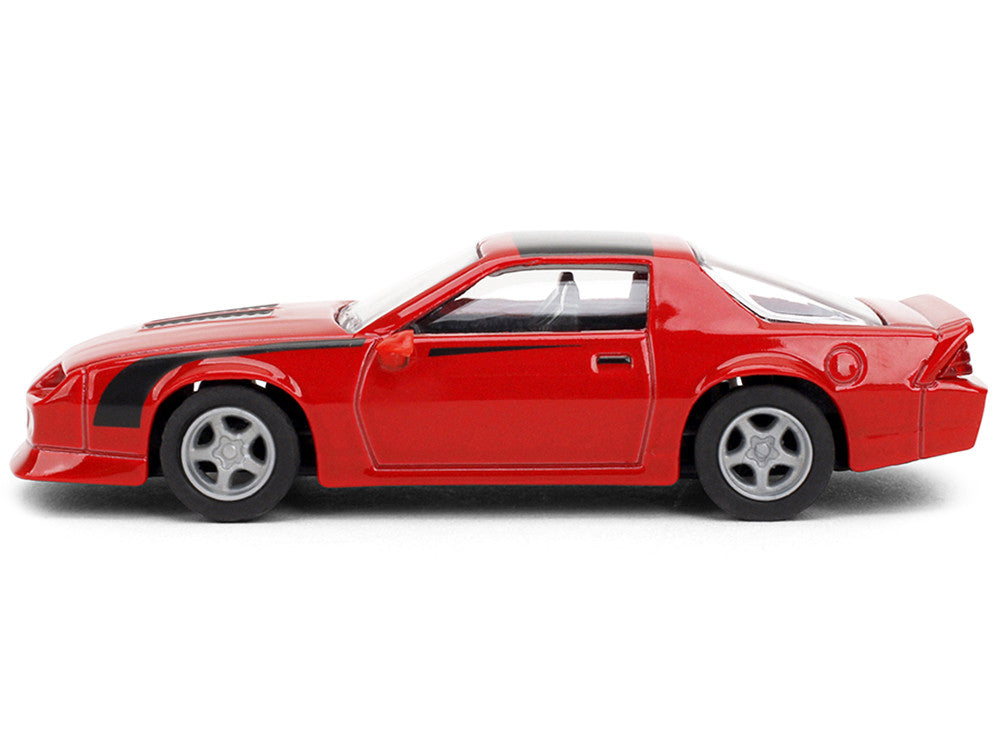 1985 Chevrolet Camaro Red with Black Top and Stripes "Collection" Series 1/64 Diecast Model Car by Majorette-1
