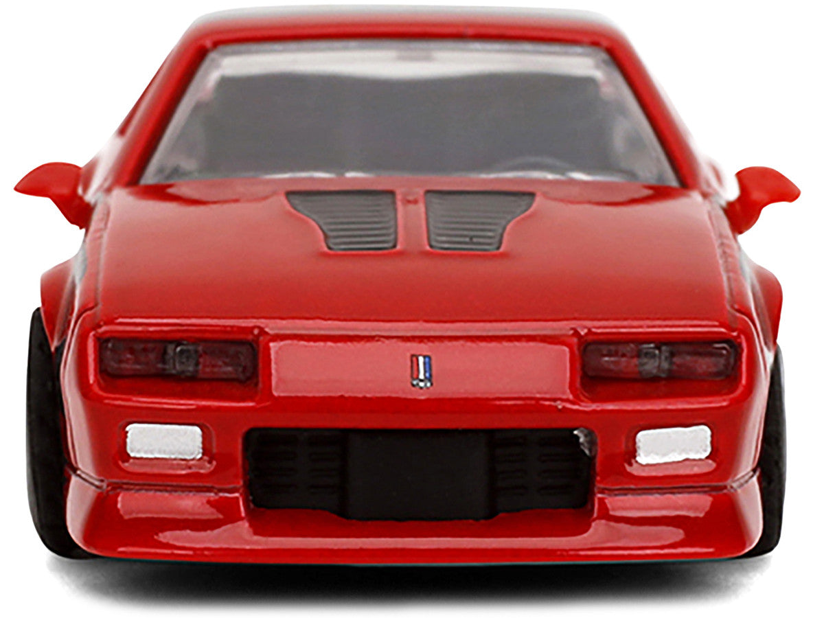 1985 Chevrolet Camaro Red with Black Top and Stripes "Collection" Series 1/64 Diecast Model Car by Majorette-2