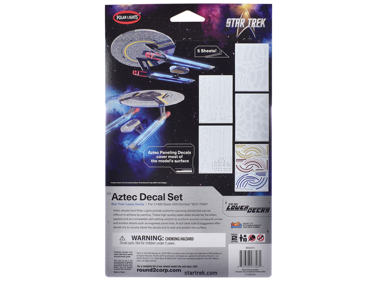 USS Cerritos NCC-75567 Aztec Decal Set "Star Trek: Lower Decks" (2020-2024) TV Series 1/1400 Scale by Polar Lights-0