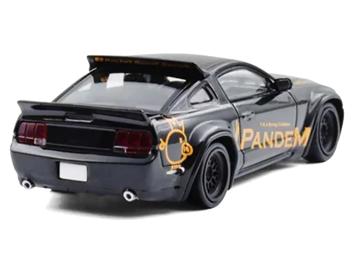 Pandem Mustang Black with Gold Graphics 1/64 Diecast Model Car by Model Model-3