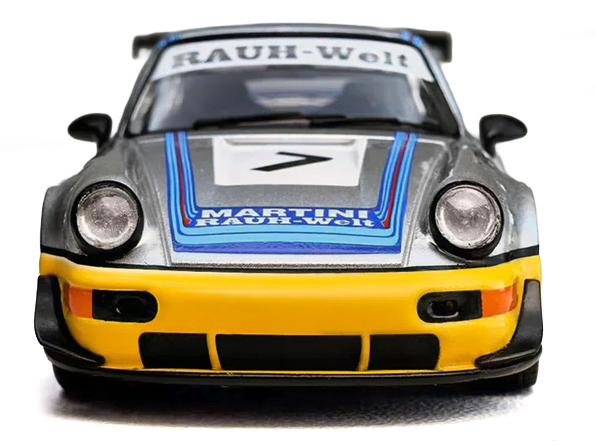 RWB 964 #7 "Ichiban Boshi - Martini Racing" Silver Metallic with Stripes 1/64 Diecast Model Car by Model Model-3
