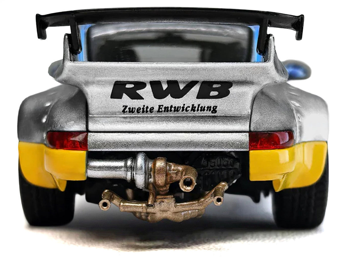 RWB 964 #7 "Ichiban Boshi - Martini Racing" Silver Metallic with Stripes 1/64 Diecast Model Car by Model Model-4