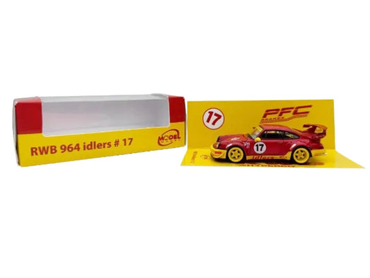 RWB 964 #17 "Idlers Club" Red with Yellow Accents 1/64 Diecast Model Car by Model Model-0