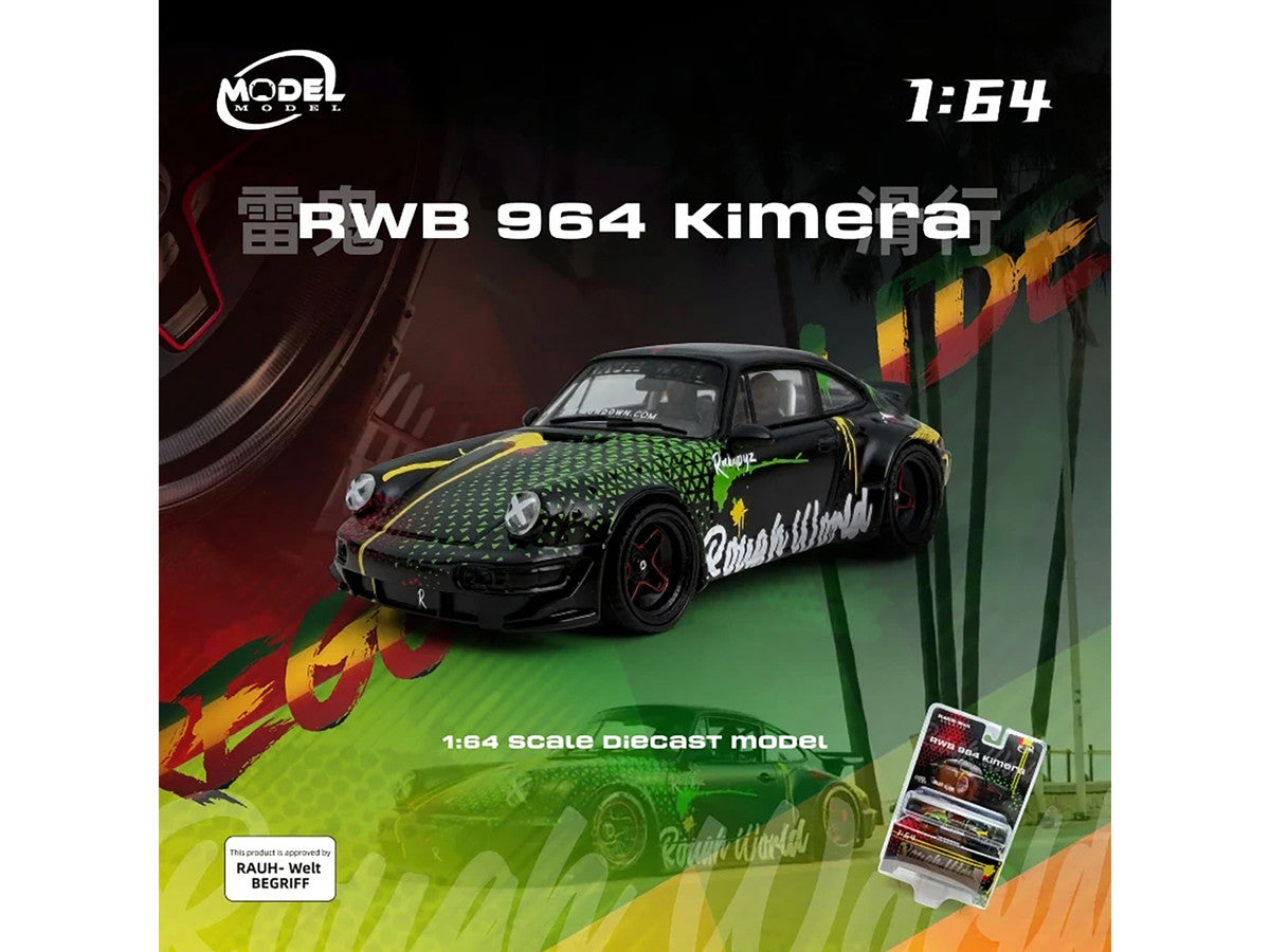 RWB 964 "Kimera-Rough World" Black with Graphics 1/64 Diecast Model Car by Model Model-3