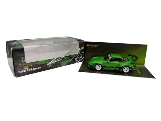 RWB 993 Green with Black Stripes 1/64 Diecast Model Car by Model Model-0