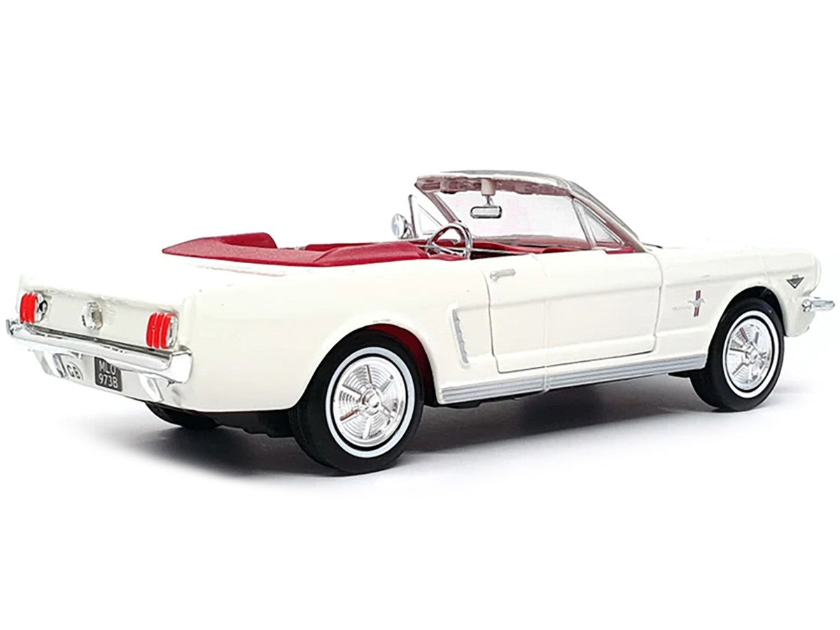 1964 1/2 Ford Mustang Convertible White with Red Interior James Bond 007 "Goldfinger" (1964) Movie "James Bond Collection" Series 1/24 Diecast Model Car by Motormax-2