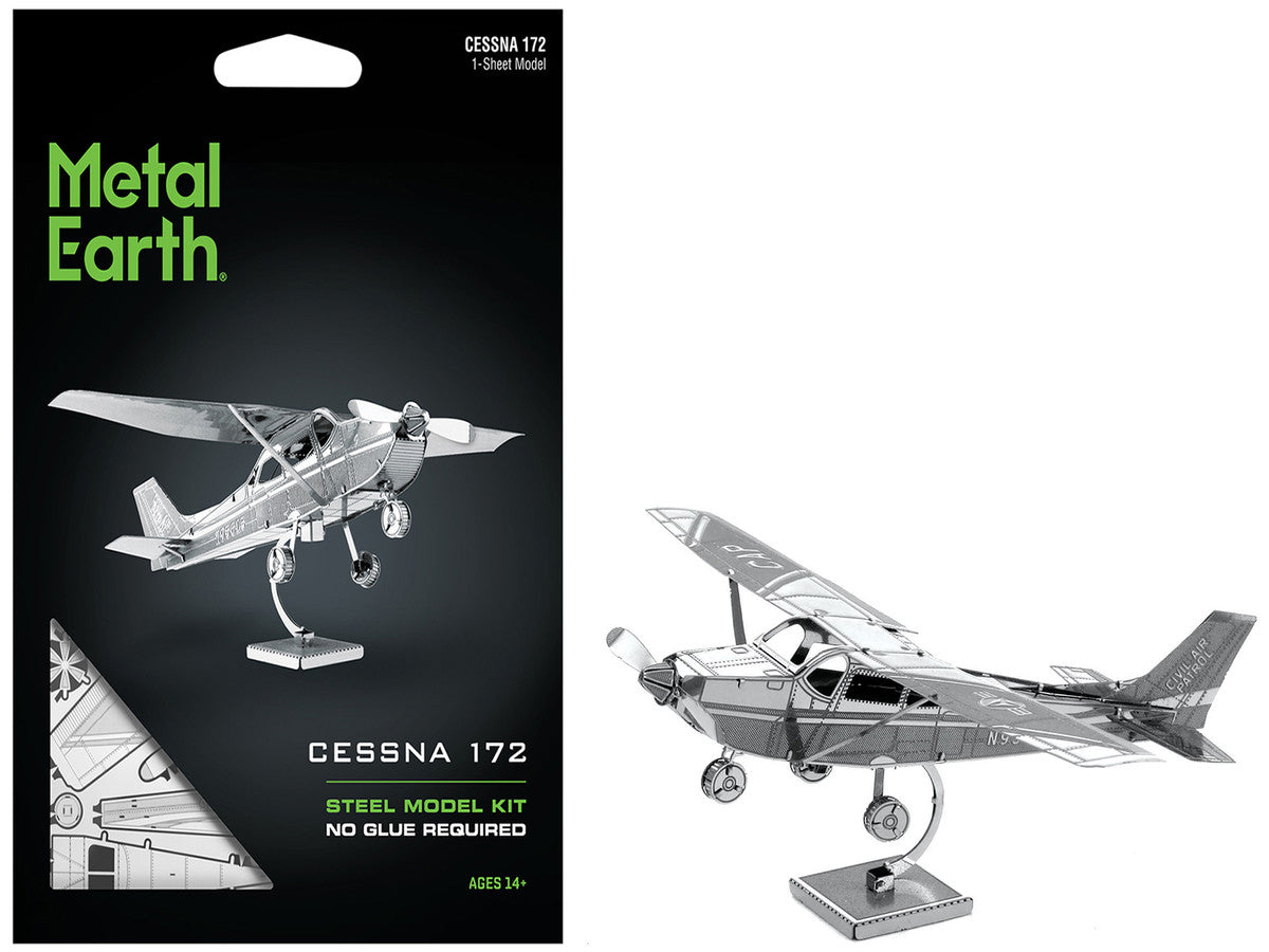 Model Kit Cessna 172 Skyhawk Aircraft (Moderate Difficulty) Steel Model by Metal Earth-4