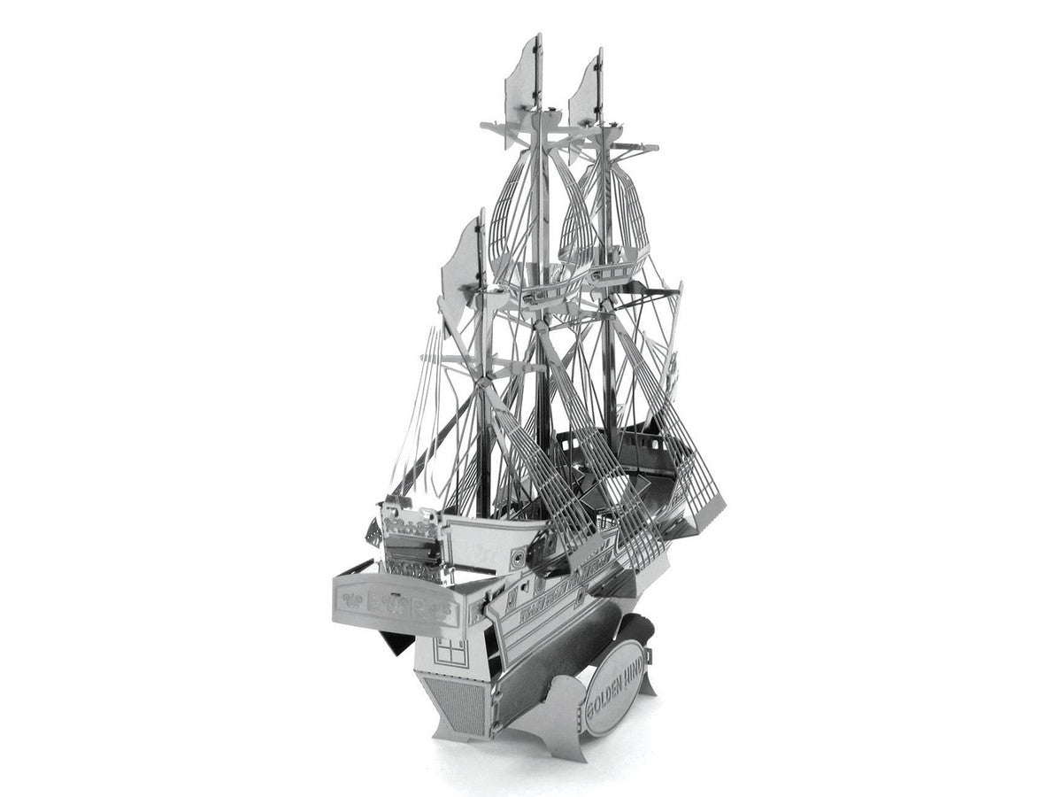 Model Kit Golden Hind Galleon (Moderate Difficulty) Steel Model by Metal Earth-1
