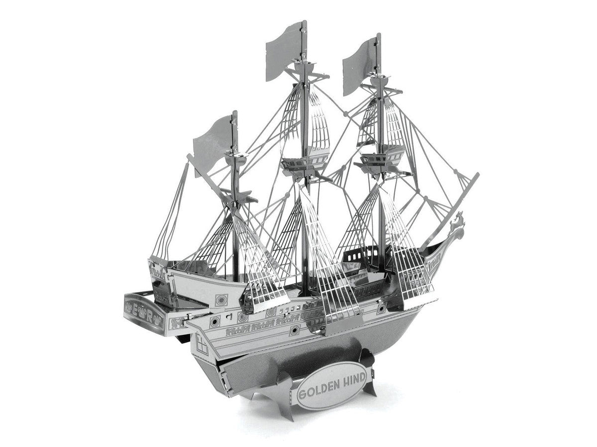 Model Kit Golden Hind Galleon (Moderate Difficulty) Steel Model by Metal Earth-3