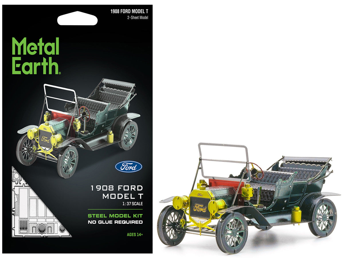 Model Kit 1908 Ford Model T Dark Green (Moderate Difficulty) Steel Model by Metal Earth-4
